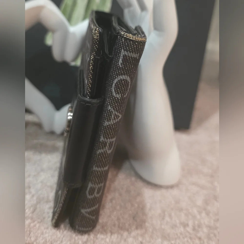 Bvlgari Black Mania Denim & Leather Wallet